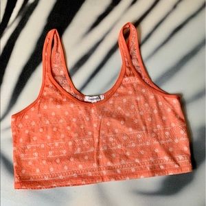 Aeropostale | Orange & White Polkadot Crop Top
